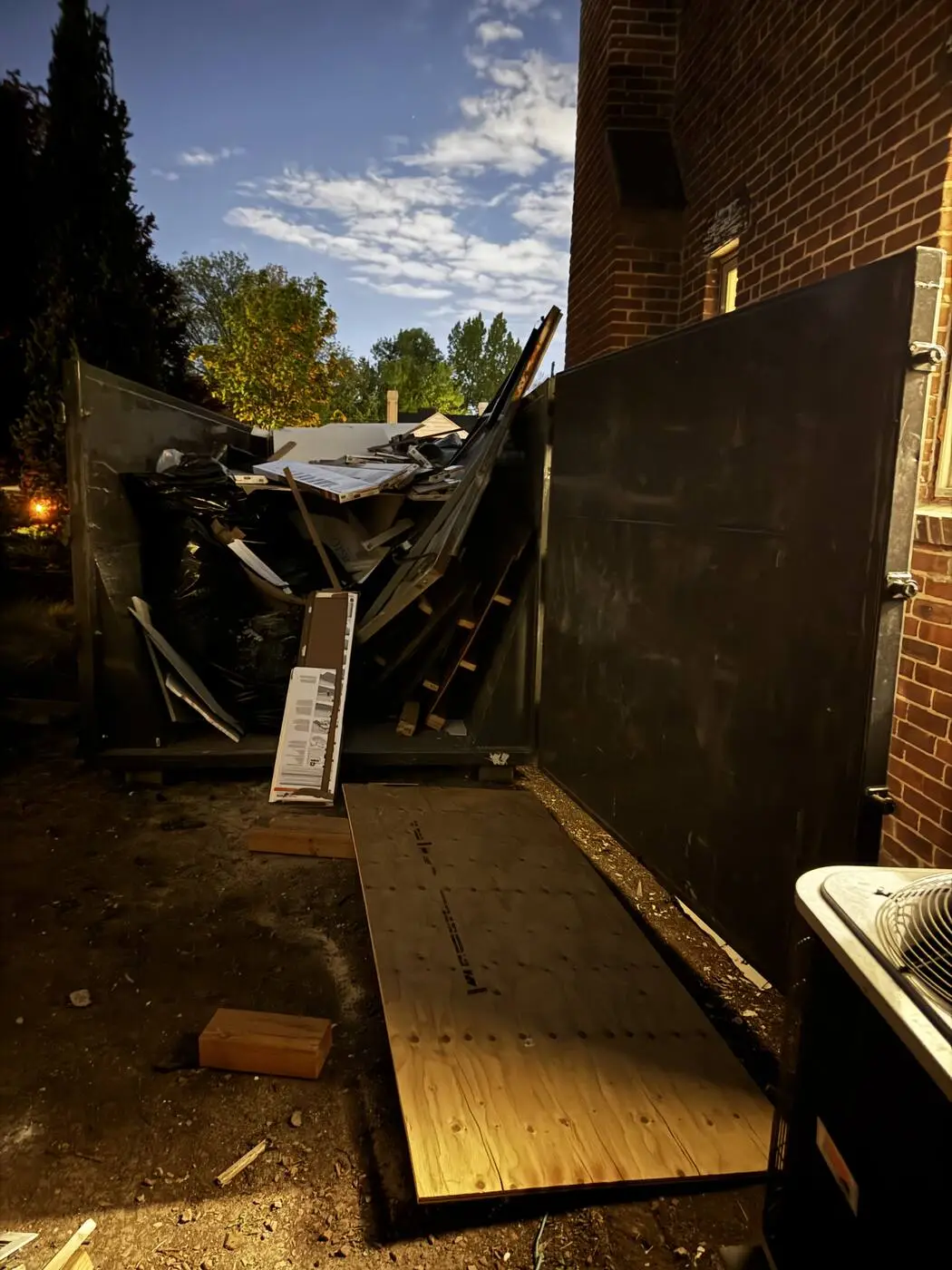 Roll-off dumpster delivered to a residential project in Denver